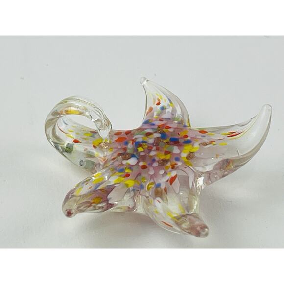 Gorgeous Murano Style Glass Starfish Pendant Lavender Blown Sea Anemone Star Bea - Picture 11 of 12